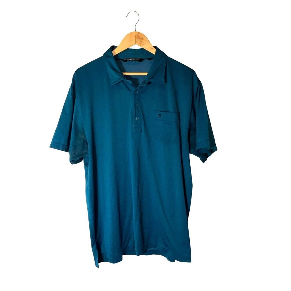 Travis Mathew Mens Teal Polo Shirt XXL